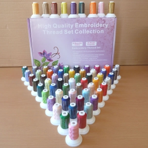 63 colours of embroidery thread on mini king spools