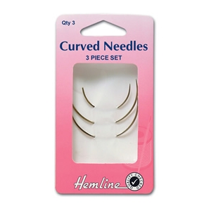 Curved hand sewing needles