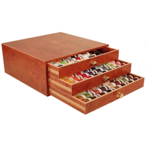 Madeira Wooden Thread Treasure Chest with 194 Threads