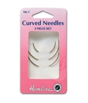Curved hand sewing needles