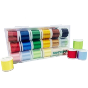 Maderia Rayon Thread Sampler Set of 18 threads