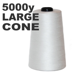 Large white overlock thread cone